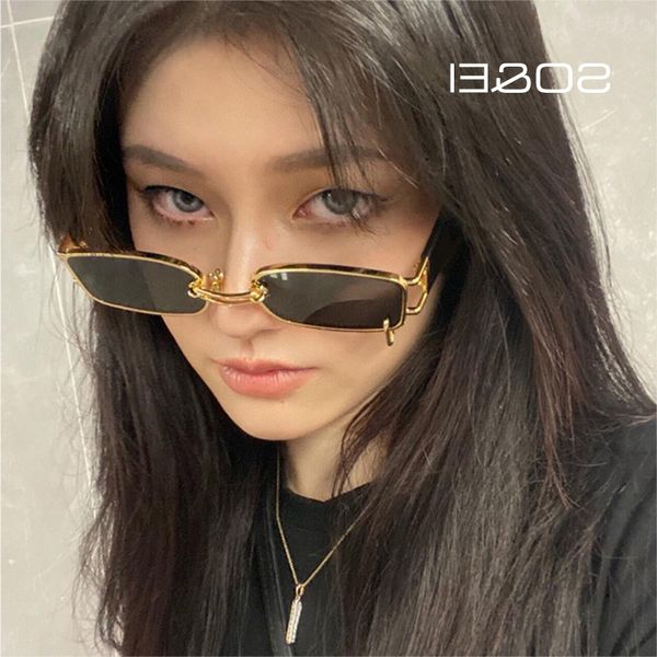 SO & EI Fashion Small rectangle Punk sunglasses Women brand Designer Vintage Metal Ring Decoration Men sunglasses Shades UV400 Glasses wholesale, Silver
SO & EI Fashion Small rectangle Punk sunglasses Women brand Designer Vintage Metal Ring Decoration Men sunglasses Shades UV400 Glasses wholesale, Silver