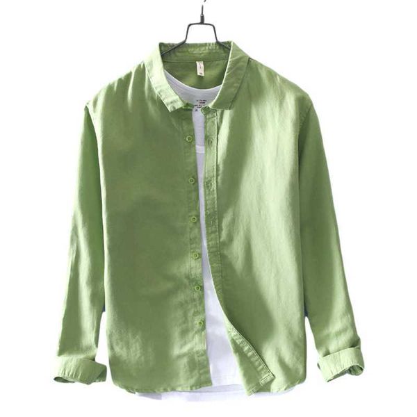 cotton linen long sleeve shirts for men slim fit turn-down collar vintage male casual solid green color brand clothing 210601, White;black
cotton linen long sleeve shirts for men slim fit turn-down collar vintage male casual solid green color brand clothing 210601, White;black