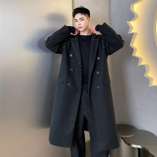 men's wool & blends autumn/winter 2021 mid-length double-breasted woolen coat with black character string design
men's wool & blends autumn/winter 2021 mid-length double-breasted woolen coat with black character string design