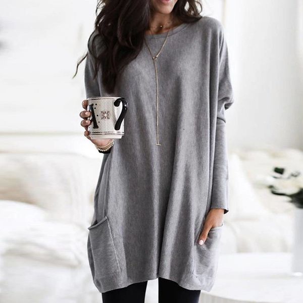 2021 new women fashion long sleeve casual solid pocket autumn plus t-shirt zbcy, White
2021 new women fashion long sleeve casual solid pocket autumn plus t-shirt zbcy, White