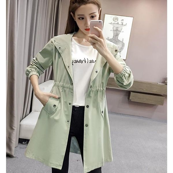 women's trench coat 2021 spring autumn new female outwears causal long sleeve with hood slim fashion women's windbreaker q90, Tan;black
women's trench coat 2021 spring autumn new female outwears causal long sleeve with hood slim fashion women's windbreaker q90, Tan;black