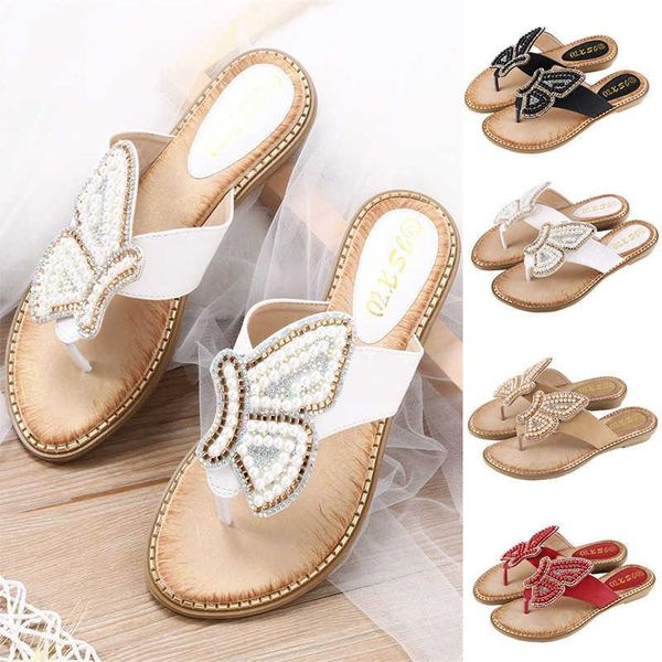 slippers diamond pearl butterfly decorative women's shoes wear clip toe sandals large size, Black
slippers diamond pearl butterfly decorative women's shoes wear clip toe sandals large size, Black