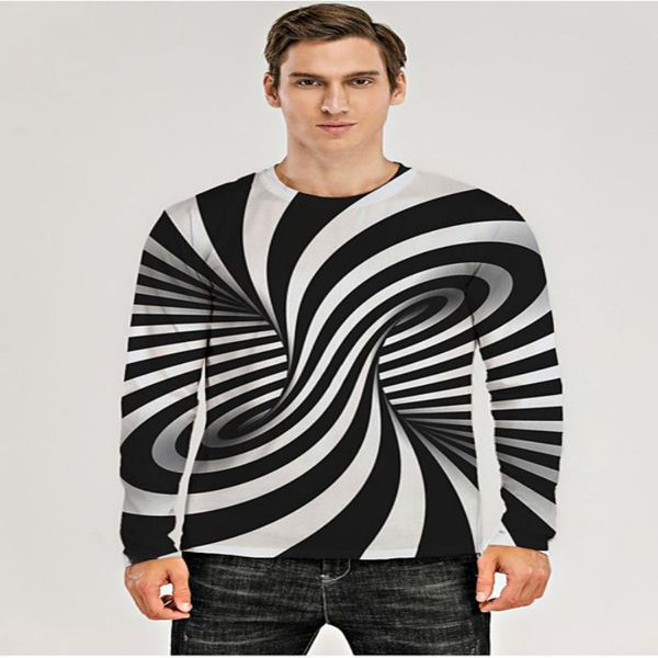 rotating 3d printing t-shirt visual impact party street style round neck long sleeve graphic optical illusion plus size printing daily top, White;black
rotating 3d printing t-shirt visual impact party street style round neck long sleeve graphic optical illusion plus size printing daily top, White;black