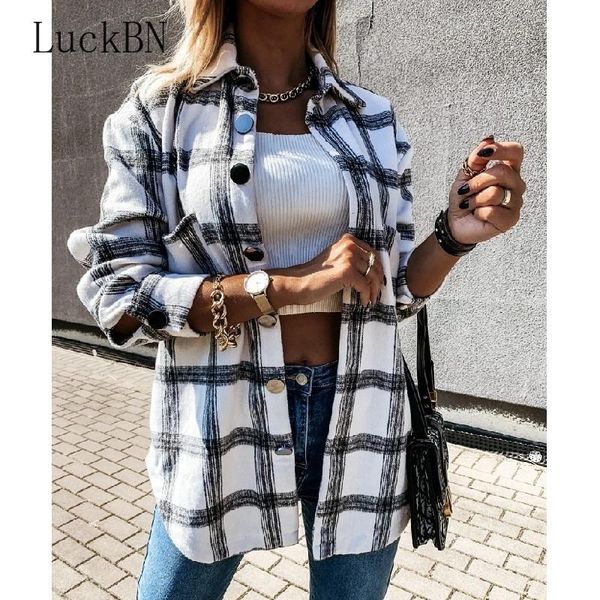 women's blouses & shirts women long sleeve plaid jacket autumn winter oversized coat 2021 fashion loose outwear vintage elegant streetw, White
women's blouses & shirts women long sleeve plaid jacket autumn winter oversized coat 2021 fashion loose outwear vintage elegant streetw, White