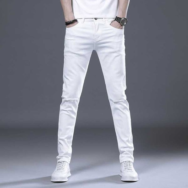 high-end 2021 high-quality slim fit korean spring and summer white hole jeans men's leg pants, Blue
high-end 2021 high-quality slim fit korean spring and summer white hole jeans men's leg pants, Blue