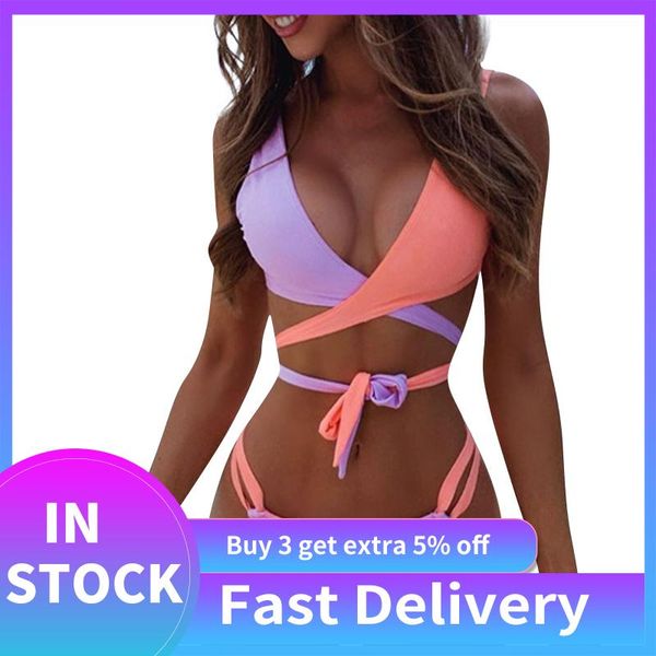 women's swimwear beach bikini set splicing collision halterneck split high waist bandage push up two piece swimsuit, White;black
women's swimwear beach bikini set splicing collision halterneck split high waist bandage push up two piece swimsuit, White;black