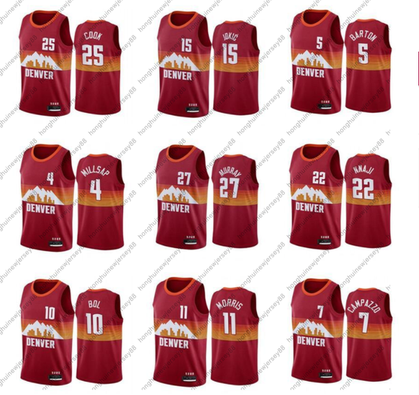 2021 michael 10 bol nikola 1 porter jr. bol 15 basketball jokic jersey jamal 27 murray jerseys gary 14 harris paul 4 millsap new uniform, Black;red
2021 michael 10 bol nikola 1 porter jr. bol 15 basketball jokic jersey jamal 27 murray jerseys gary 14 harris paul 4 millsap new uniform, Black;red