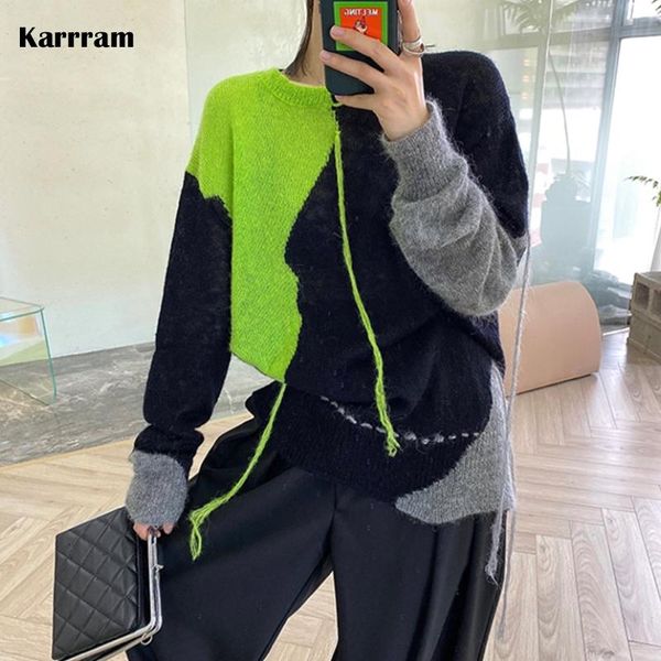women's sweaters loose mohair sweater women fall korean style o-neck hit color long sleeve pullovers female fashion casual soft lady ju, White;black
women's sweaters loose mohair sweater women fall korean style o-neck hit color long sleeve pullovers female fashion casual soft lady ju, White;black