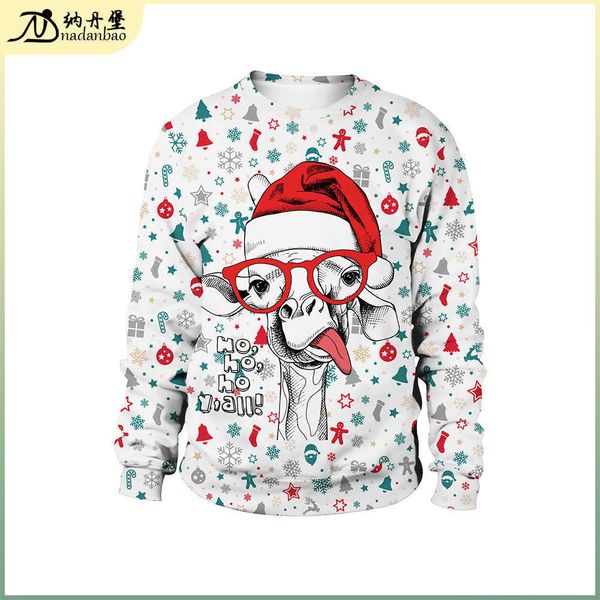 2021 new cute deer christmas digital print pullover round neck christmas couple sweater, Black
2021 new cute deer christmas digital print pullover round neck christmas couple sweater, Black