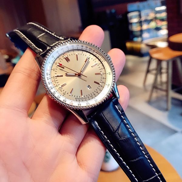 new black leather fashion 1884 mens quartz movement 43mm pearl watch business sports men navitimer big face wristwatches, Slivery;brown
new black leather fashion 1884 mens quartz movement 43mm pearl watch business sports men navitimer big face wristwatches, Slivery;brown