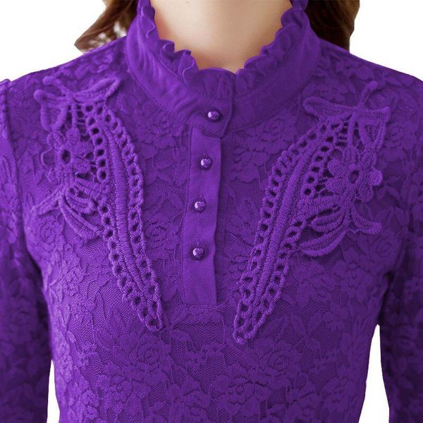women's blouses & shirts women blouse lace autumn winter long-sleeved large size clothing blusas ropa de mujer, White
women's blouses & shirts women blouse lace autumn winter long-sleeved large size clothing blusas ropa de mujer, White