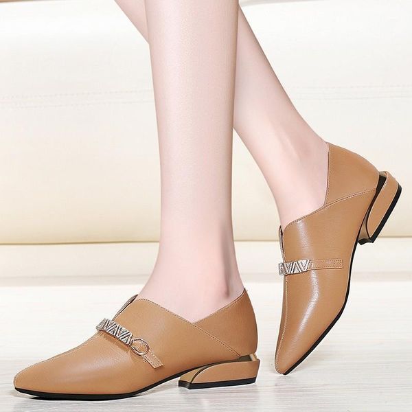 drop women shoes genuine leather office career ladies med heels work pumps lady pointed toe j0221 dress, Black 
drop women shoes genuine leather office career ladies med heels work pumps lady pointed toe j0221 dress, Black