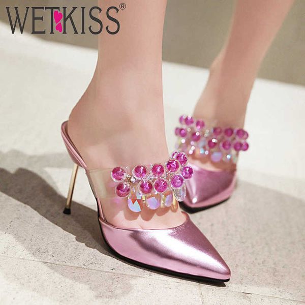 wetkiss thin high heels slippers woman pointed toe footwear transparent pvc slides shoes female mules shoes women summer 210630, Black
wetkiss thin high heels slippers woman pointed toe footwear transparent pvc slides shoes female mules shoes women summer 210630, Black