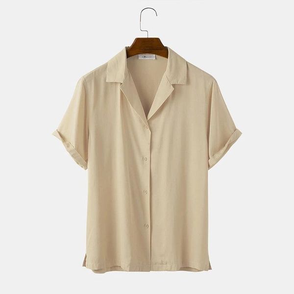 men's casual shirts fashion 2022 summer for short sleeve solid plain shirt chemise homme, White;black
men's casual shirts fashion 2022 summer for short sleeve solid plain shirt chemise homme, White;black