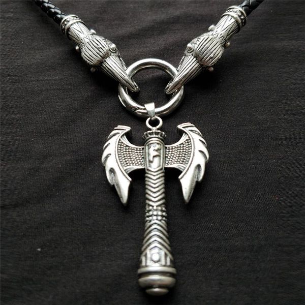 pendant necklaces men's viking celt raven axe odin's symbol scandinavian rune leather rope nacklace charm male norse amulet jewelr, Silver
pendant necklaces men's viking celt raven axe odin's symbol scandinavian rune leather rope nacklace charm male norse amulet jewelr, Silver