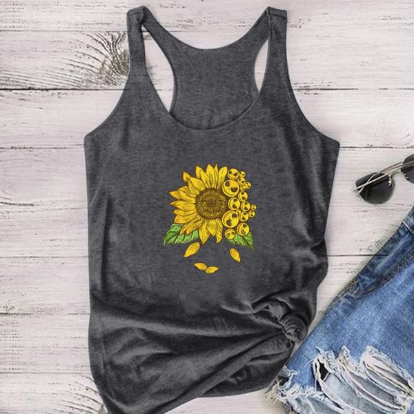 women's tanks & camis sunflowers doll heads you are my sunshine printed tank women sleeveless vest ladies loose graphic ropa mujer, White
women's tanks & camis sunflowers doll heads you are my sunshine printed tank women sleeveless vest ladies loose graphic ropa mujer, White