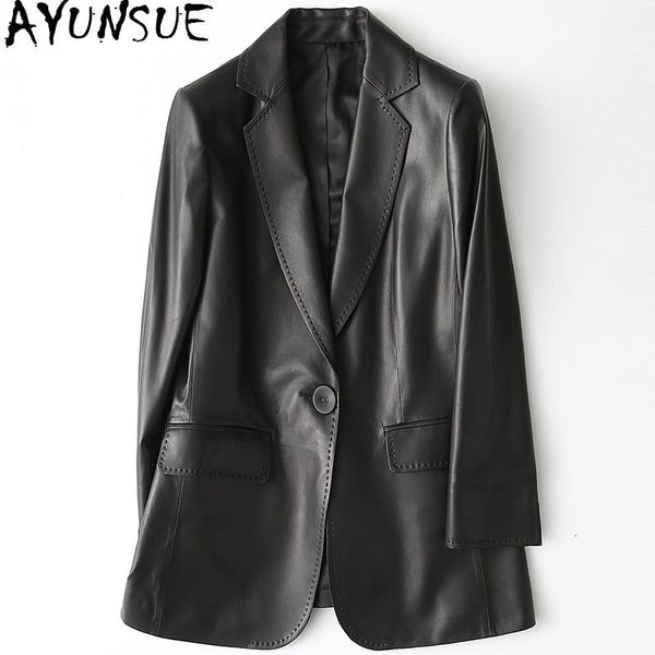 women's leather & faux ayunsue 2021 genuine jacket women clothes real sheepskin coat famale half a size spring fashion blouson cuir fem, Black
women's leather & faux ayunsue 2021 genuine jacket women clothes real sheepskin coat famale half a size spring fashion blouson cuir fem, Black