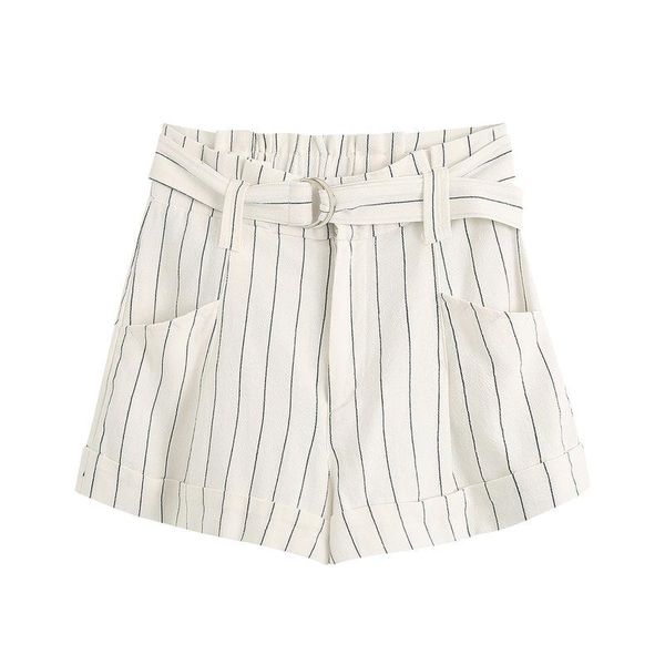 europe and the united states women's clothing wholesale 2021 summer wind new tall waist with a belt edge stripe shorts, White;black
europe and the united states women's clothing wholesale 2021 summer wind new tall waist with a belt edge stripe shorts, White;black