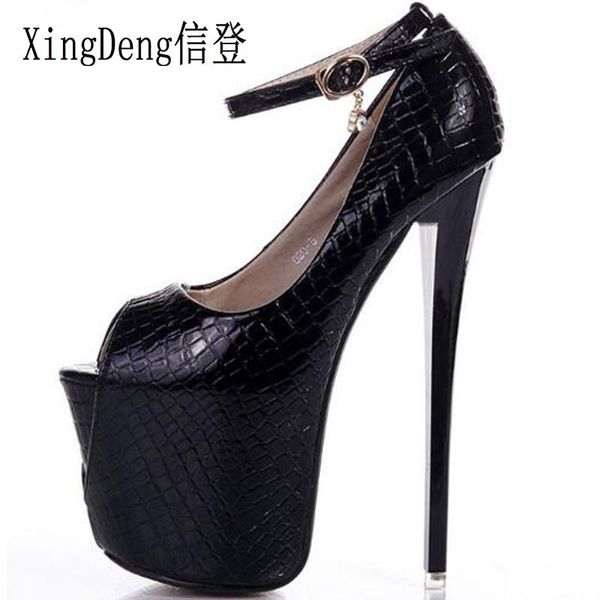 ladies ultra high heel shoes size 19cm thick platform pumps women crocodile pattern ankle strap shoes size 34-43, Black
ladies ultra high heel shoes size 19cm thick platform pumps women crocodile pattern ankle strap shoes size 34-43, Black