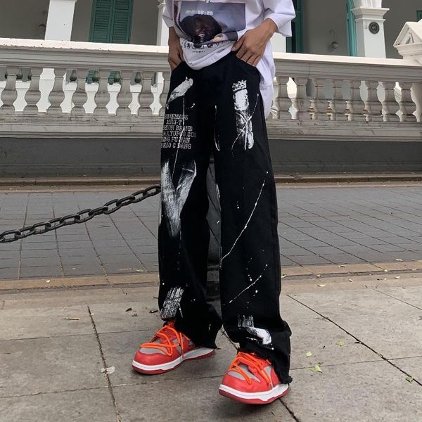 women's jeans ft workshop gothic street print splash ink letters graffiti straight pants hip hop harajuku loose trousers women, Blue
women's jeans ft workshop gothic street print splash ink letters graffiti straight pants hip hop harajuku loose trousers women, Blue