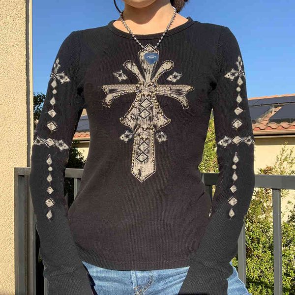 waatfaak grunge cross printed goth black t shirt women harajuku o neck long sleeve tee dark academia vintage t-shirt cute, White
waatfaak grunge cross printed goth black t shirt women harajuku o neck long sleeve tee dark academia vintage t-shirt cute, White