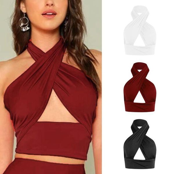 women strappy cross over front cut out halter neck bandage crop vest sleeveless summer clothes backless woman
women strappy cross over front cut out halter neck bandage crop vest sleeveless summer clothes backless woman