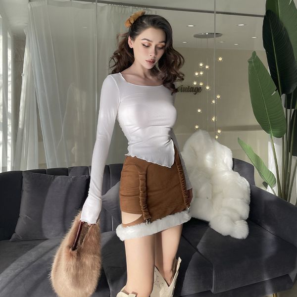 2021 spring fashion khaki suede woman skirt from vintage out the high waistline thin to-line wrapped hip l2ws, Black
2021 spring fashion khaki suede woman skirt from vintage out the high waistline thin to-line wrapped hip l2ws, Black