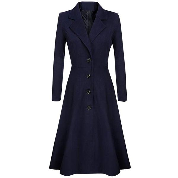 women's wool & blends autumn winter women casual coats turn-down collar warm trench long sleeve slim outwear lapel button waist manteau, Black
women's wool & blends autumn winter women casual coats turn-down collar warm trench long sleeve slim outwear lapel button waist manteau, Black
