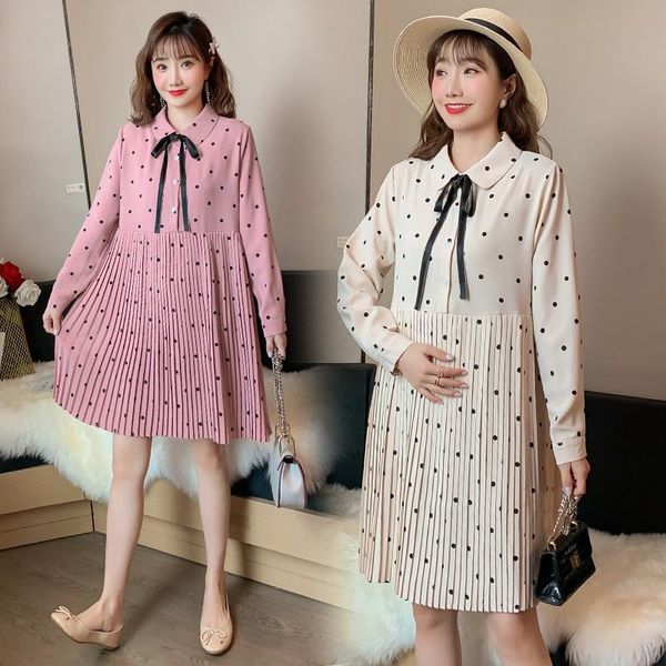 maternity dresses 2021 spring korean fashion dress dot printed pleated chiffon clothes for pregnant women chic loose pregnancy, White
maternity dresses 2021 spring korean fashion dress dot printed pleated chiffon clothes for pregnant women chic loose pregnancy, White