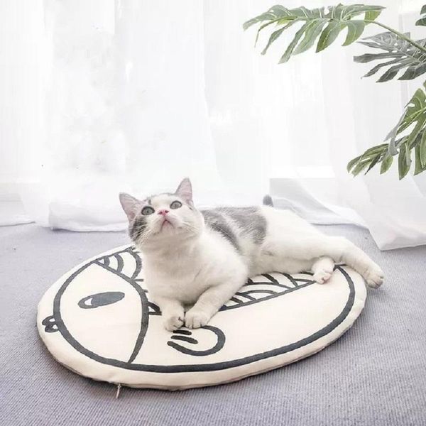 cat beds & furniture wear resistant scratch resistants easy care cold insulated cats mats cooling summer sponge round removable mat pet supp