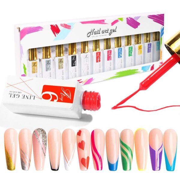 nail gel painted polish set,line art 12 colors neon glitter sliver painting manicure tools diy drawing, Red;pink
nail gel painted polish set,line art 12 colors neon glitter sliver painting manicure tools diy drawing, Red;pink