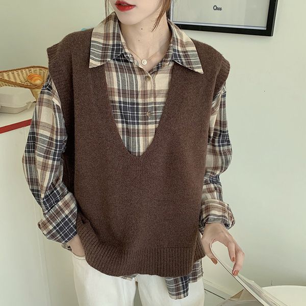 2021 new autumn knitted sweater vest solid deep v-neck female vests casual ladies short for women outwear 6nd1, White;black
2021 new autumn knitted sweater vest solid deep v-neck female vests casual ladies short for women outwear 6nd1, White;black