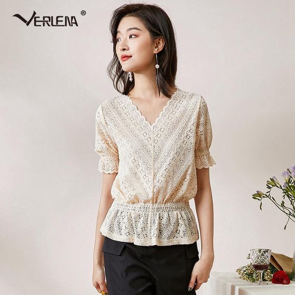 women's blouses & shirts verlena lace embroidery beige women slim elastic band waist ruffle hem short sleeve elegant chic shirt summer, White
women's blouses & shirts verlena lace embroidery beige women slim elastic band waist ruffle hem short sleeve elegant chic shirt summer, White