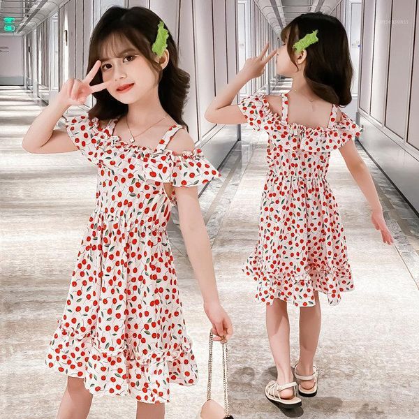 girl's dresses litter girls summer cold off shouler dress with cherry print cotton slim elegant casual party clothes for 4 5 7 9 11 13y, Red;yellow
girl's dresses litter girls summer cold off shouler dress with cherry print cotton slim elegant casual party clothes for 4 5 7 9 11 13y, Red;yellow