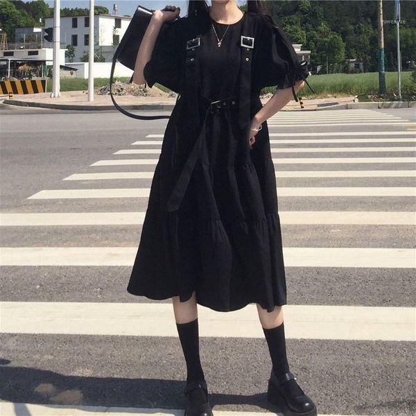 casual dresses qweek baggy black dress gothic punk short sleeve bandage midi vintage japanese harajuku 2021 fashion women cosplay costume, Black;gray
casual dresses qweek baggy black dress gothic punk short sleeve bandage midi vintage japanese harajuku 2021 fashion women cosplay costume, Black;gray