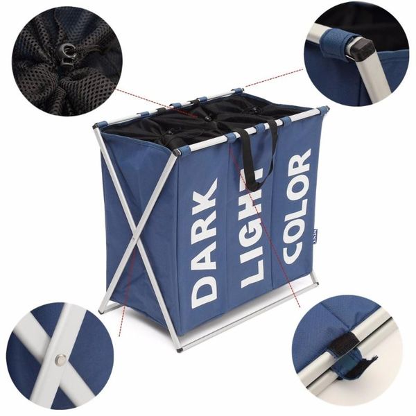 laundry bags basket dirty clothes storage hamper waterproof oxford cloth three grids classified
laundry bags basket dirty clothes storage hamper waterproof oxford cloth three grids classified