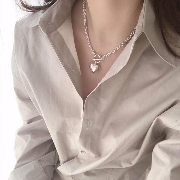 chains fashion trendy necklaces for women 2021 heart pendant stainless steel necklace european and american style, Silver
chains fashion trendy necklaces for women 2021 heart pendant stainless steel necklace european and american style, Silver