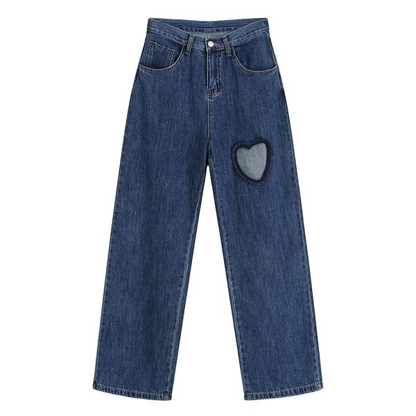 women's jeans harajuku cute love hollow out wide leg pants women streetwear ripped high waist korean denim long trouser female, Blue
women's jeans harajuku cute love hollow out wide leg pants women streetwear ripped high waist korean denim long trouser female, Blue