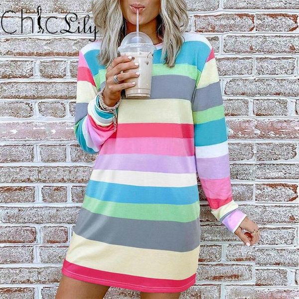 casual dresses long sleeve striped dress autumn spring women rainbow girls mini, Black;gray
casual dresses long sleeve striped dress autumn spring women rainbow girls mini, Black;gray