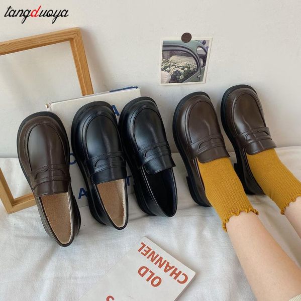 japanese student shoes girly girl lolita shoes jk commuter uniform loafer low heels casual mary jane, Black