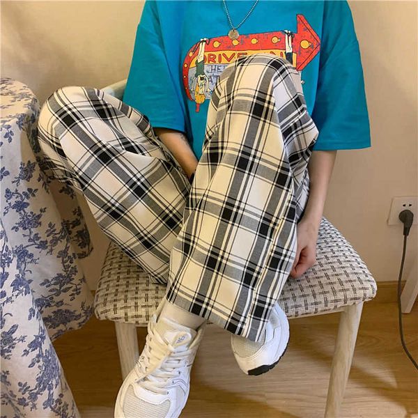 plaid pants women's loose all-match trend spring summer students korean straight large size slimming casual wide-leg trouser 210526, Black;white
plaid pants women's loose all-match trend spring summer students korean straight large size slimming casual wide-leg trouser 210526, Black;white