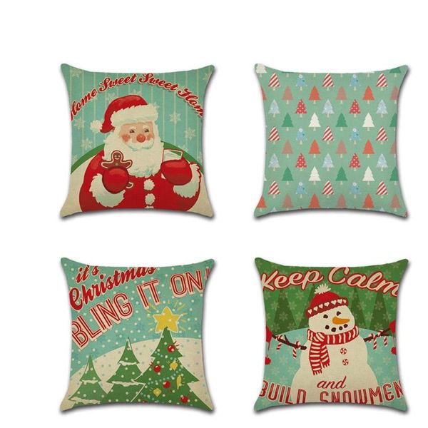 cushion/decorative pillow christmas day theme sofa cushion cover home decoration bed decor cartoon santa claus snowman 45*45cm
