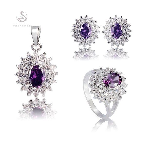 earrings & necklace shunxunze charms engagement wedding jewelry sets for women accessories purple cubic zirconia rhodium plated r681set size, Silver
earrings & necklace shunxunze charms engagement wedding jewelry sets for women accessories purple cubic zirconia rhodium plated r681set size, Silver