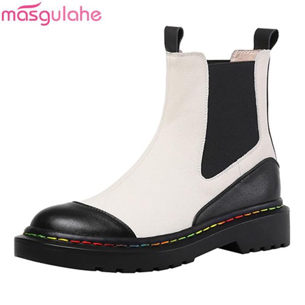 boots masgulahe 2021 genuine leather ankle med heels round toe mixed colors ladies shoes autumn winter women, Black
boots masgulahe 2021 genuine leather ankle med heels round toe mixed colors ladies shoes autumn winter women, Black