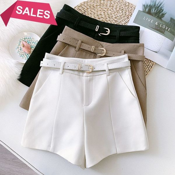 new summer 2021 women solid loose casual trousers high waist black wide leg ol shorts work wear clothes with belt bghb, White;black
new summer 2021 women solid loose casual trousers high waist black wide leg ol shorts work wear clothes with belt bghb, White;black