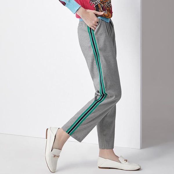 women's pants & capris 2021 autumn fashion loose casual sports wind side stripes contrast color ribbon plaid wide leg szos98370, Black;white
women's pants & capris 2021 autumn fashion loose casual sports wind side stripes contrast color ribbon plaid wide leg szos98370, Black;white