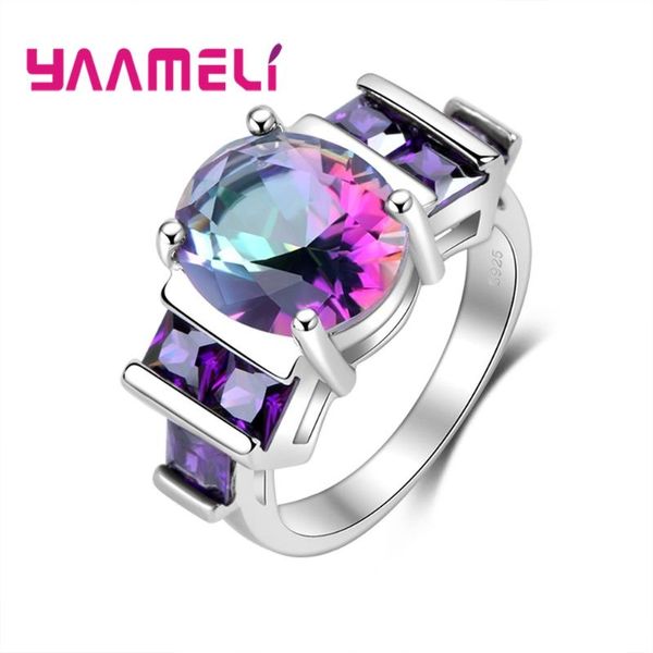 wedding rings novelty fine 925 sterling silver engagement for women female mystic rainbow stone austrian crystal accessories, Slivery;golden
wedding rings novelty fine 925 sterling silver engagement for women female mystic rainbow stone austrian crystal accessories, Slivery;golden