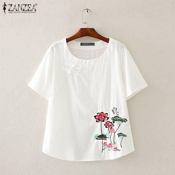 women's blouses & shirts womens embroidered tunic 2022 summer o neck blusa printed short sleeve pullover casual loose cotton blo, White
women's blouses & shirts womens embroidered tunic 2022 summer o neck blusa printed short sleeve pullover casual loose cotton blo, White