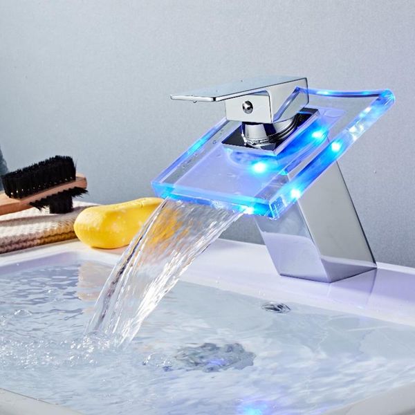 bathroom sink faucets waterfall led basin faucet. glass brass mixer tap deck mounted
bathroom sink faucets waterfall led basin faucet. glass brass mixer tap deck mounted