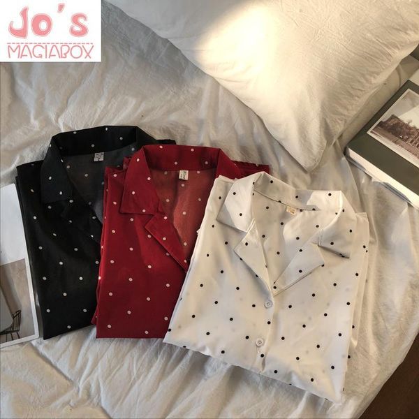 women's blouses & shirts vintage polka dot women and ladies casual korean v-neck short sleeve kimono chiffon blusas mujer, White
women's blouses & shirts vintage polka dot women and ladies casual korean v-neck short sleeve kimono chiffon blusas mujer, White
